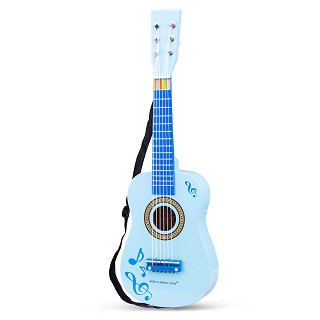 Speelgoed gitaar - blauw met muzieknoten